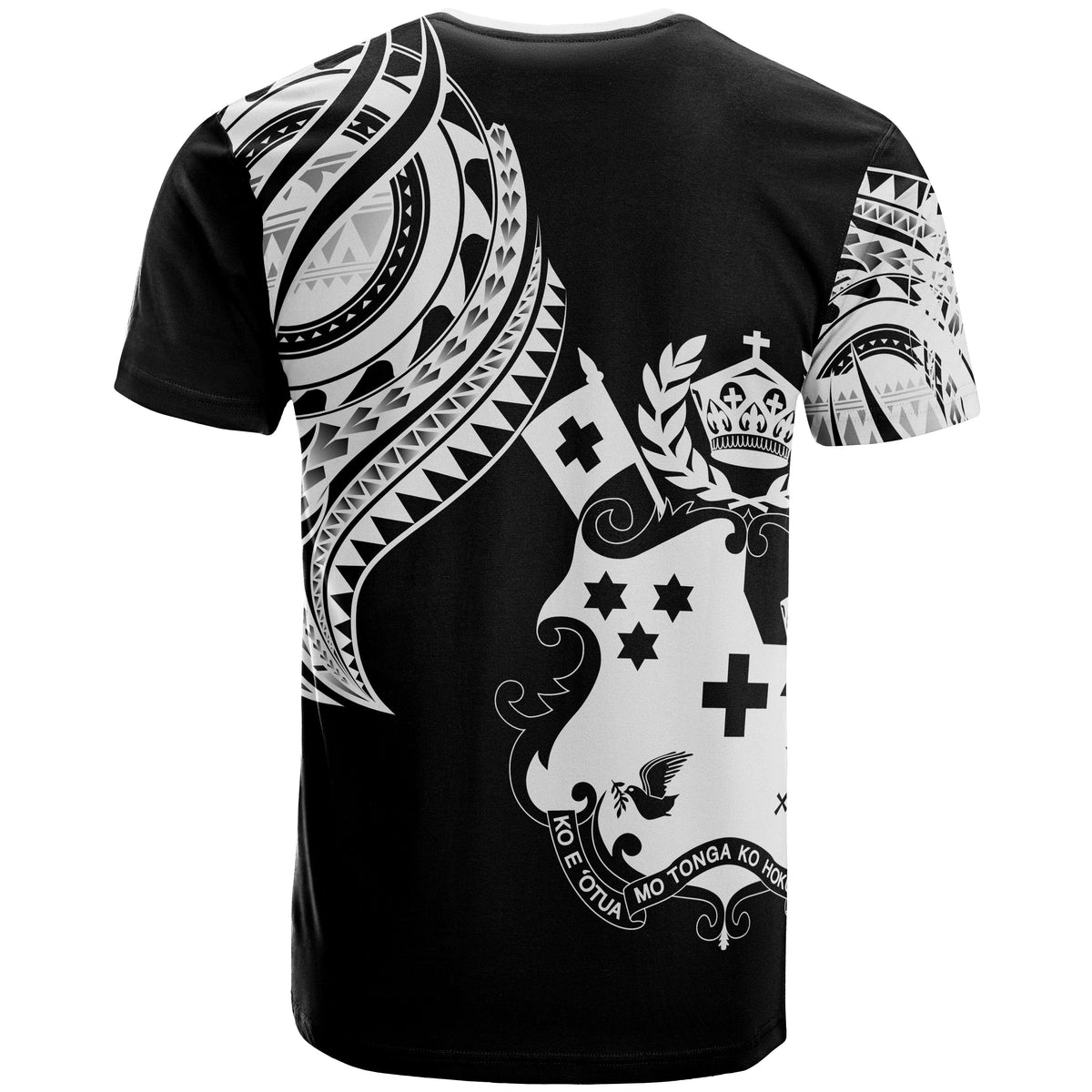 Tonga T Shirt Tonga Tatau White Patterns - Polynesian Pride
