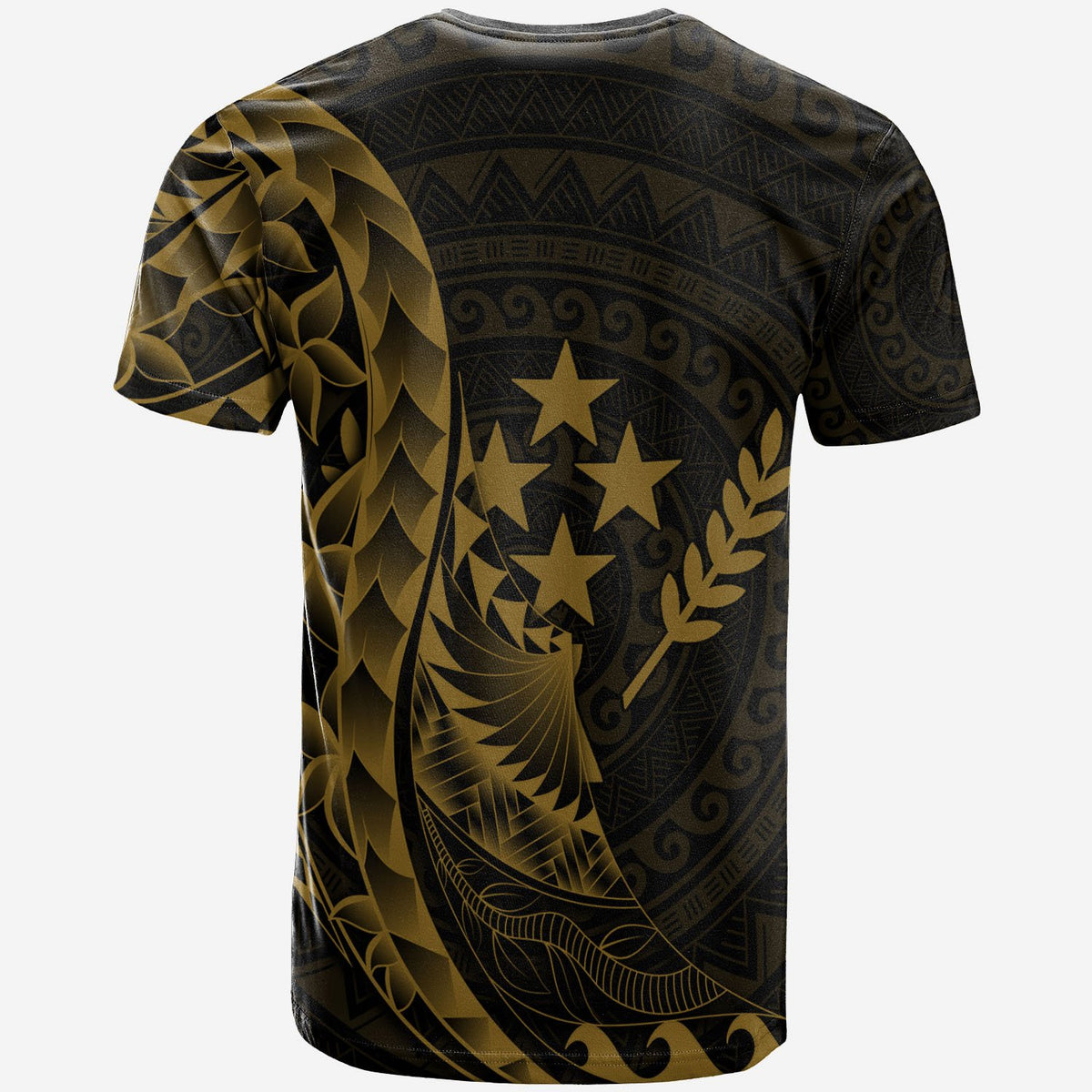Kosrae T Shirt Polynesian Pattern Style Gold Color - Polynesian Pride