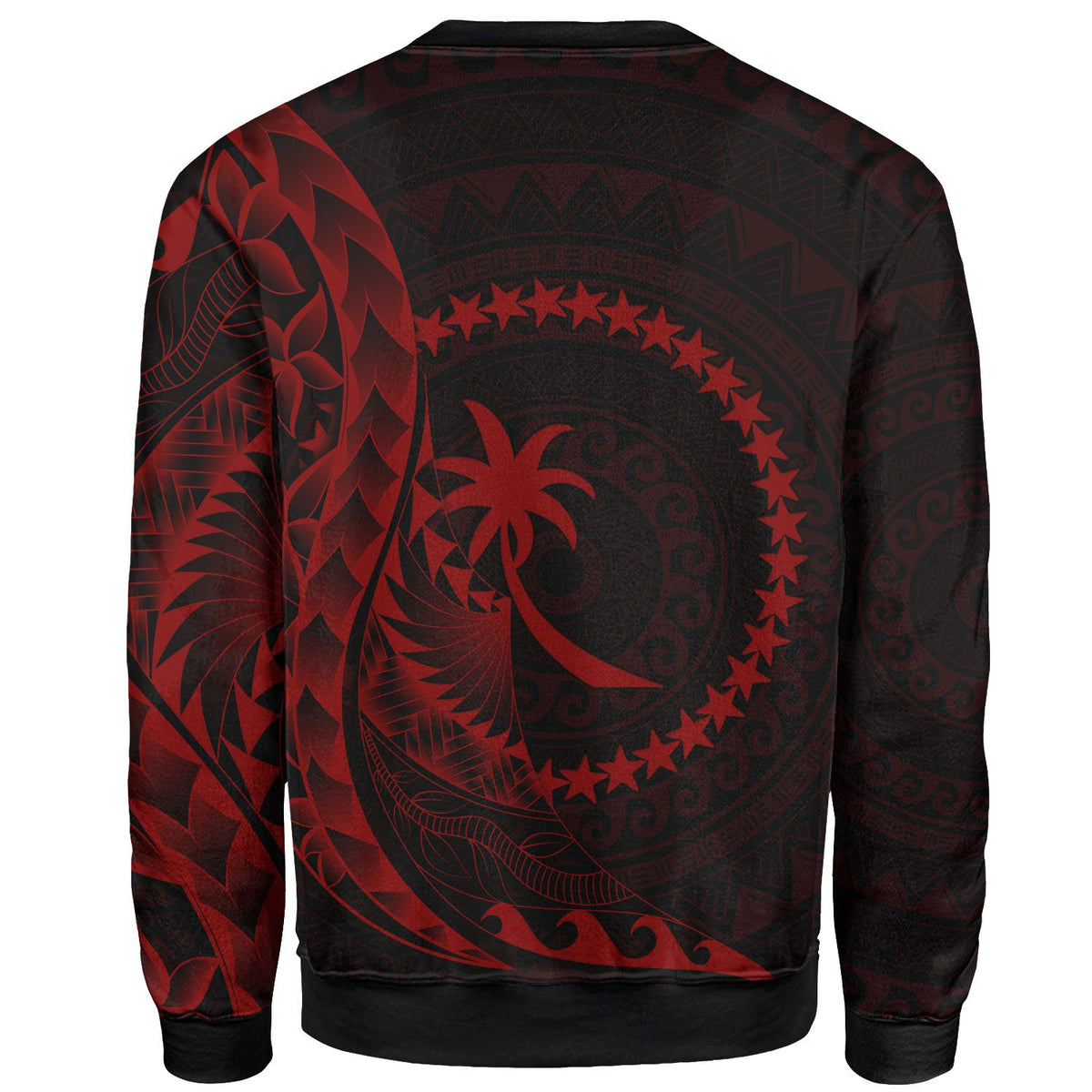 Chuuk Sweatshirt - Polynesian Pattern Style Red Color - Polynesian Pride