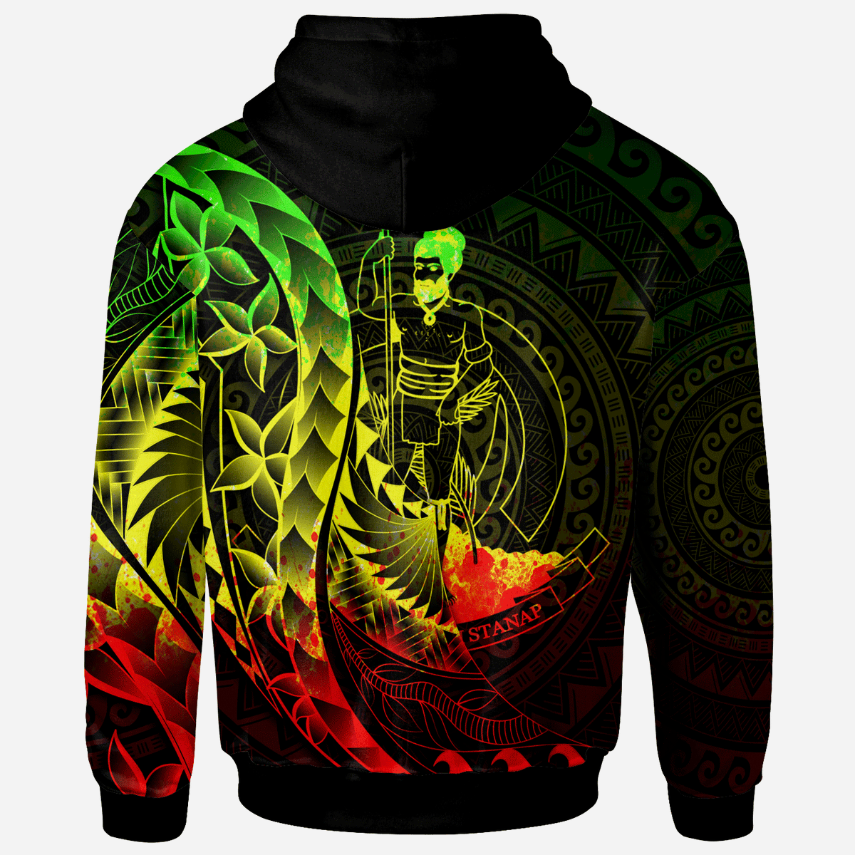 Vanuatu Hoodie Polynesian Pattern Style Reggae Color - Polynesian Pride
