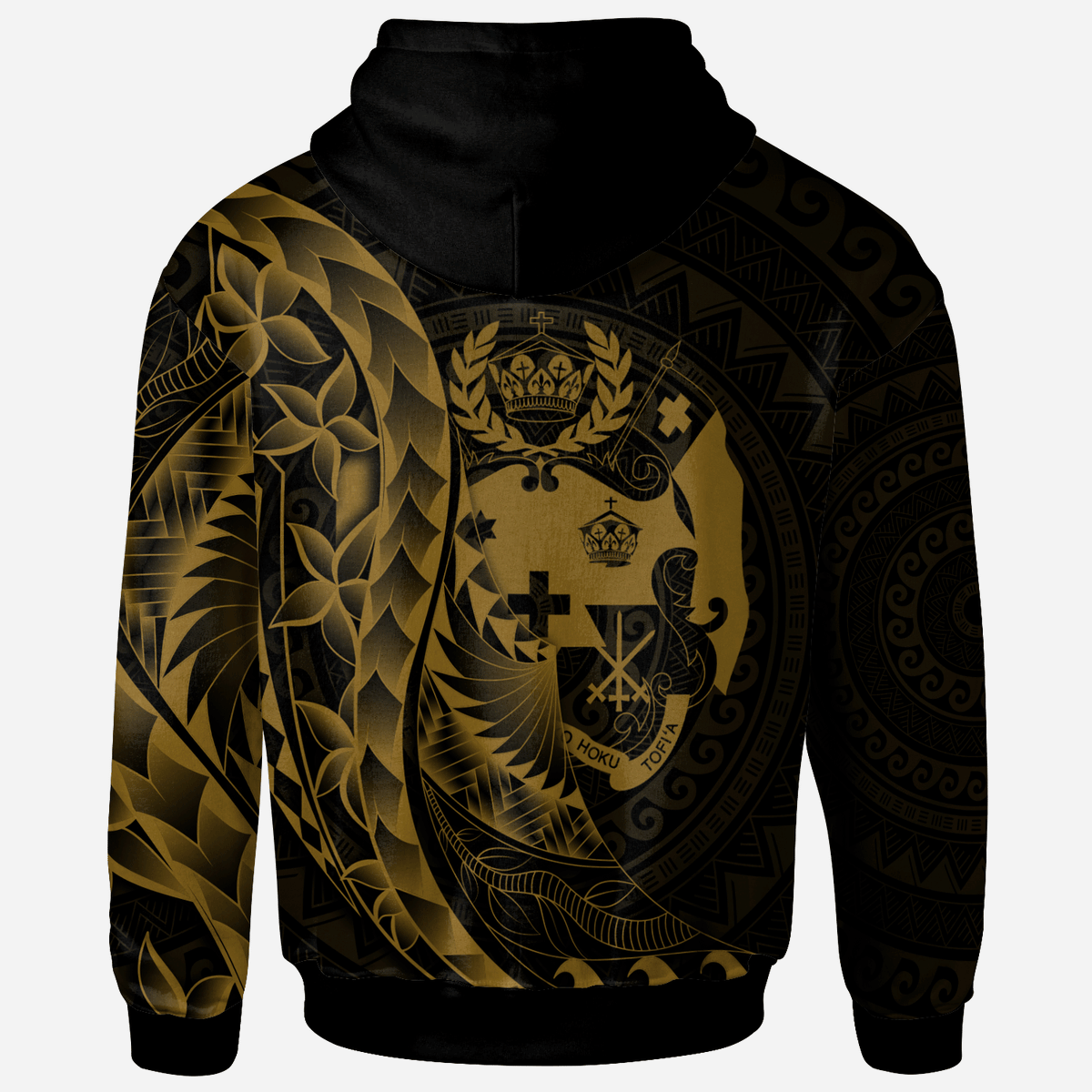 Tonga Hoodie Polynesian Pattern Style Gold Color - Polynesian Pride