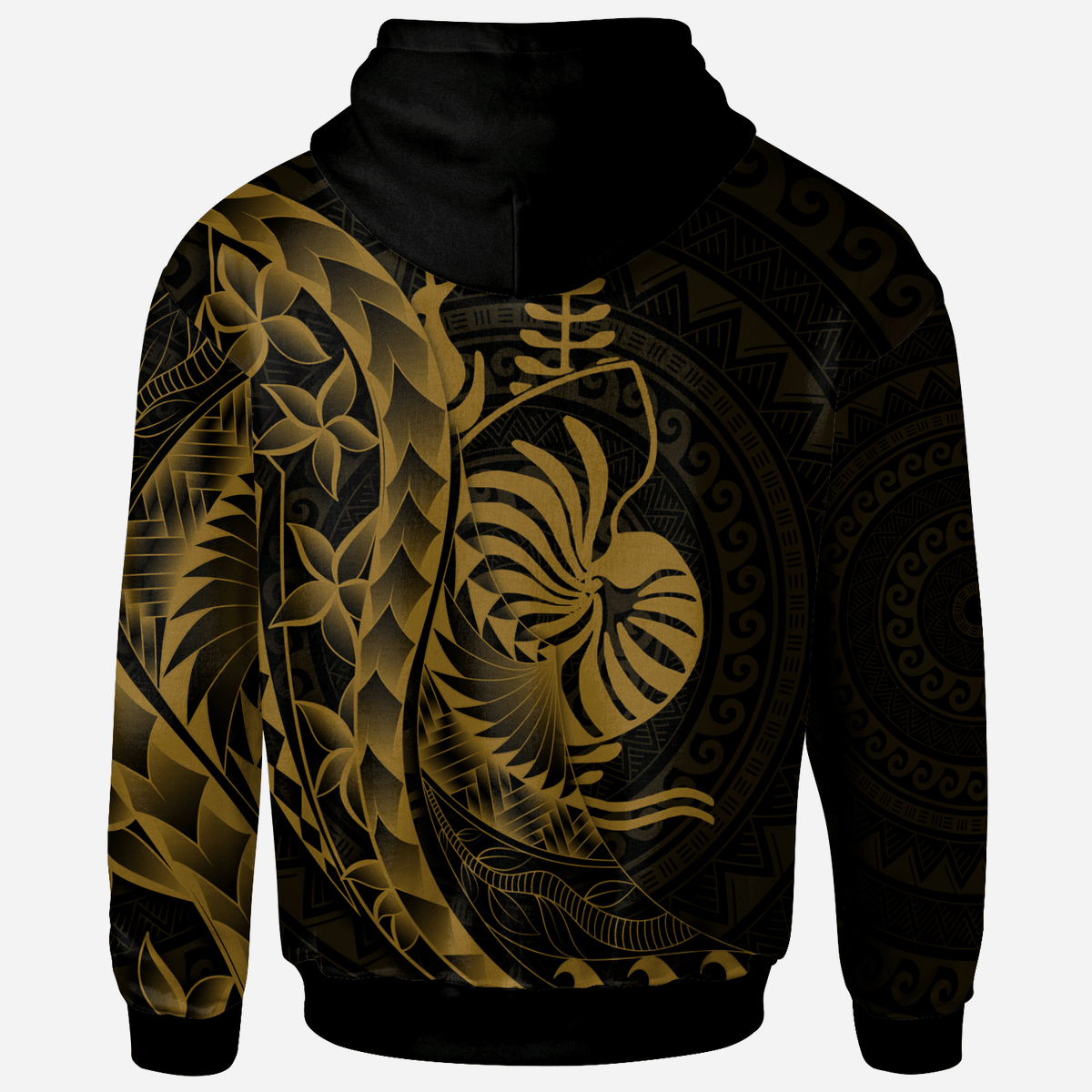 New Caledonia Zip Hoodie Custom Polynesian Pattern Style Gold Color - Polynesian Pride