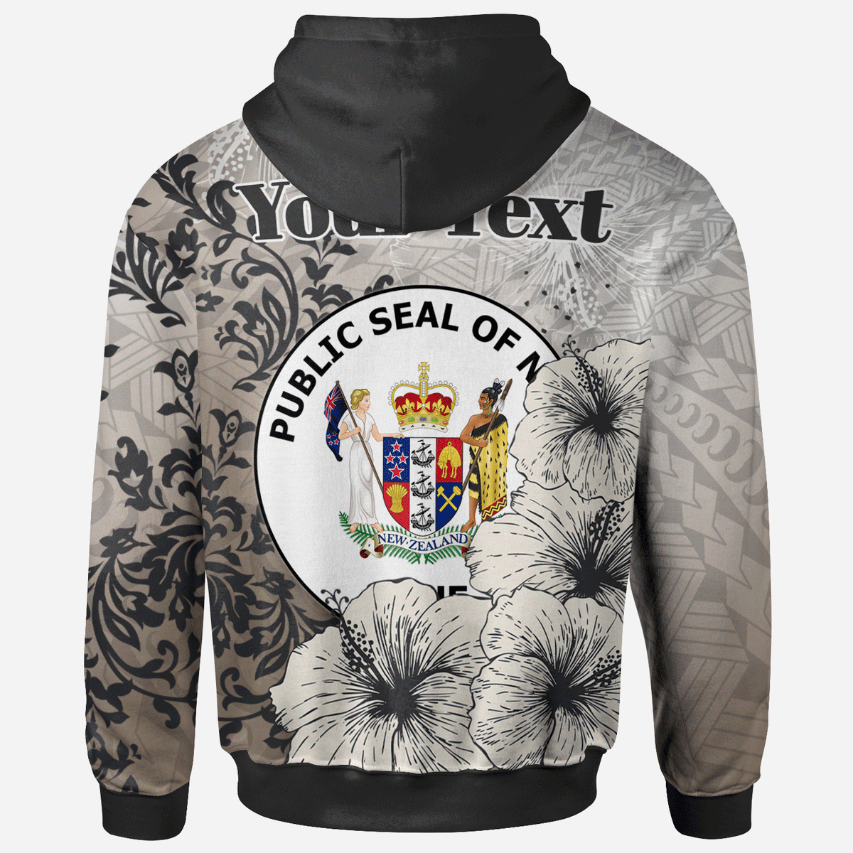 Niue Hoodie Custom Vintage Luxury Floral Style - Polynesian Pride