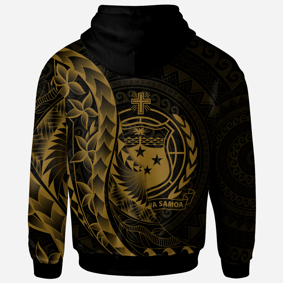 Samoa Zip Hoodie Custom Polynesian Pattern Style Gold Color - Polynesian Pride