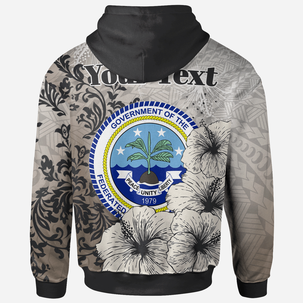 Federated States of Micronesia Hoodie Custom Vintage Luxury Floral Style - Polynesian Pride