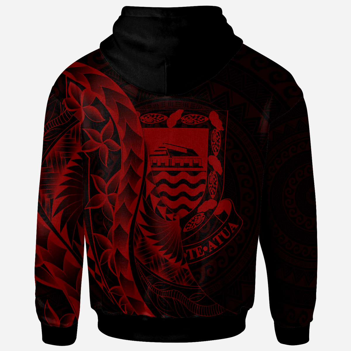 Tuvalu Zip Hoodie Custom Polynesian Pattern Style Red Color - Polynesian Pride