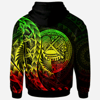 American Samoa Zip Hoodie Custom Polynesian Pattern Style Raggae Color - Polynesian Pride