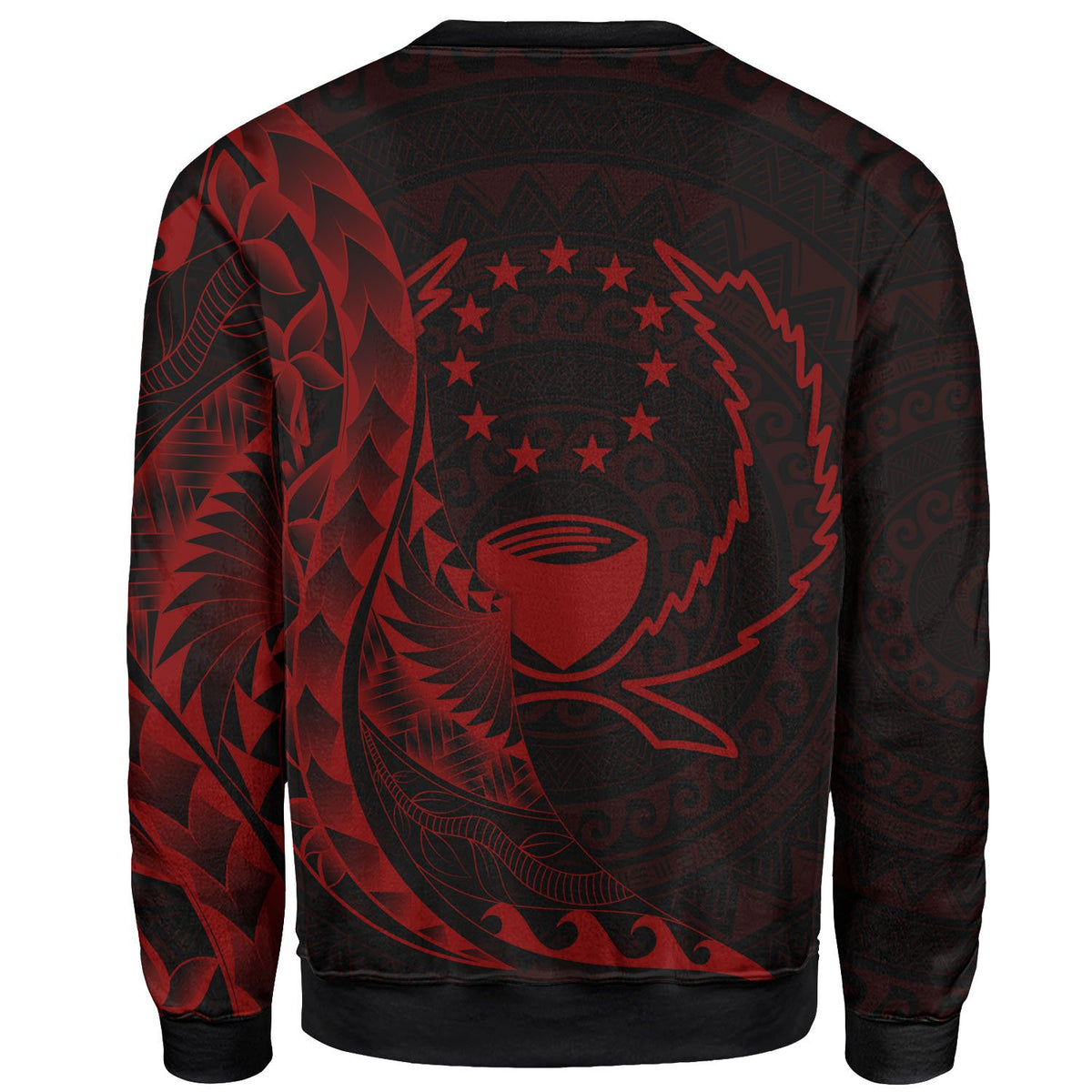 Pohnpei Sweatshirt - Custom Personalised Polynesian Pattern Style Red Color - Polynesian Pride