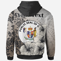 Niue Zip Hoodie Custom Vintage Luxury Floral Style - Polynesian Pride