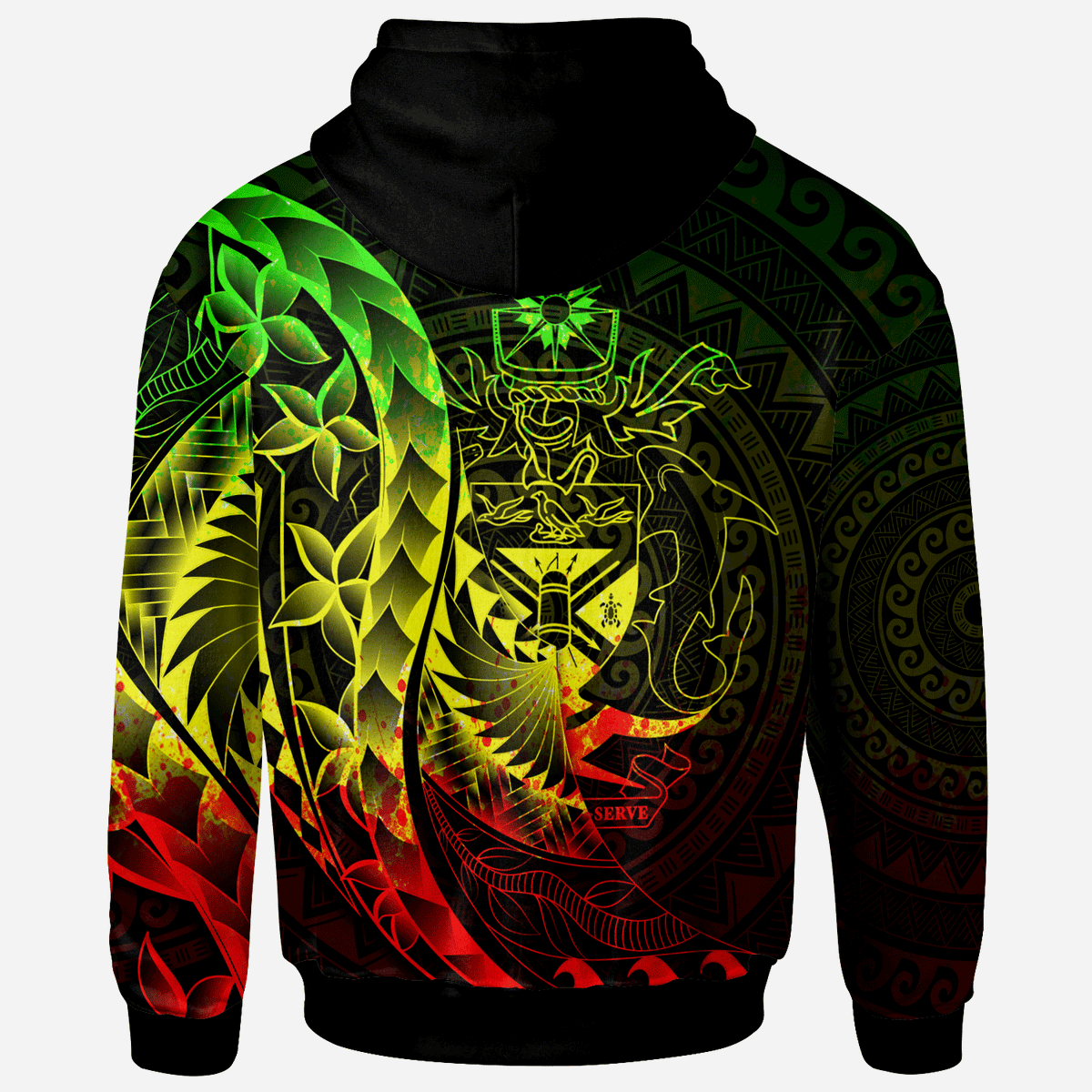 Solomon Islands Zip Hoodie Custom Polynesian Pattern Style Reggae Color - Polynesian Pride