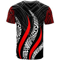 Niue T Shirt Niue Strong Fire Pattern Red - Polynesian Pride