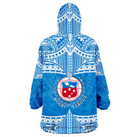 Toa Samoa Rugby Wearabla Blanket Hoodie Blue Sky LT6 - Polynesian Pride