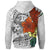 Tonga Hoodie Tropical Flowers White Patterns Style - Polynesian Pride