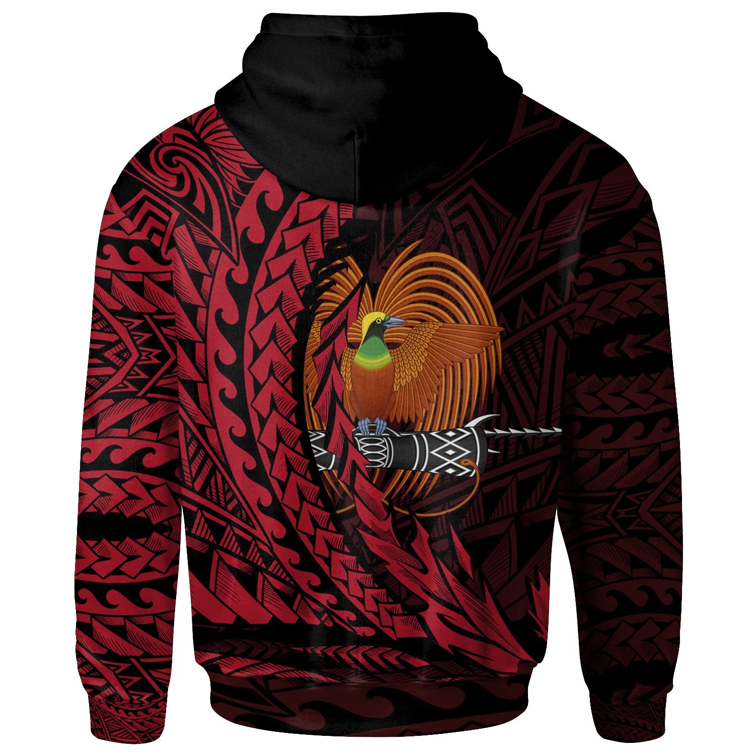 Papua New Guinea Zip Hoodie Arawa Wings Style Unisex Black - Polynesian Pride