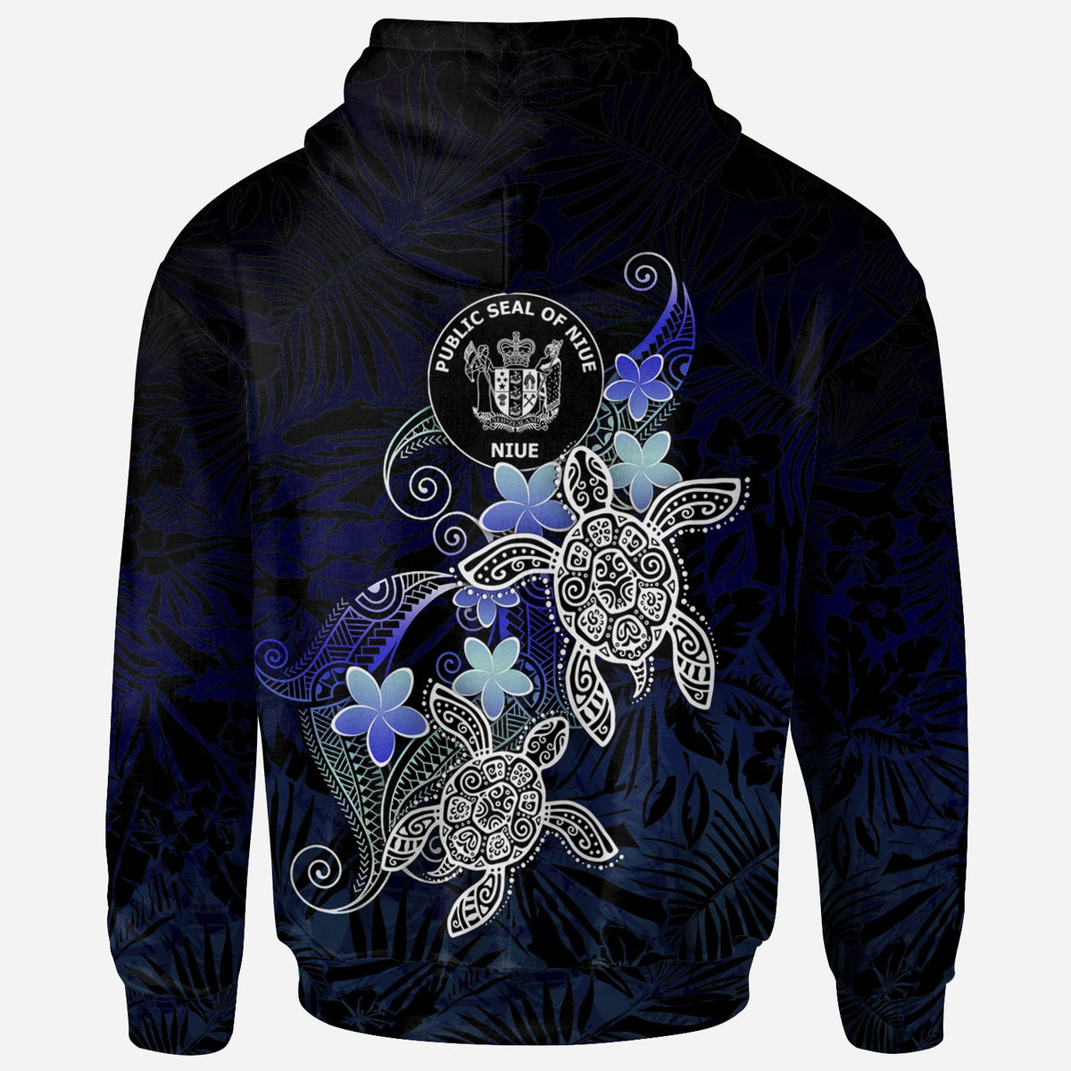 Niue Polynesian Zip up Hoodie Blue Turtle Couple - Polynesian Pride