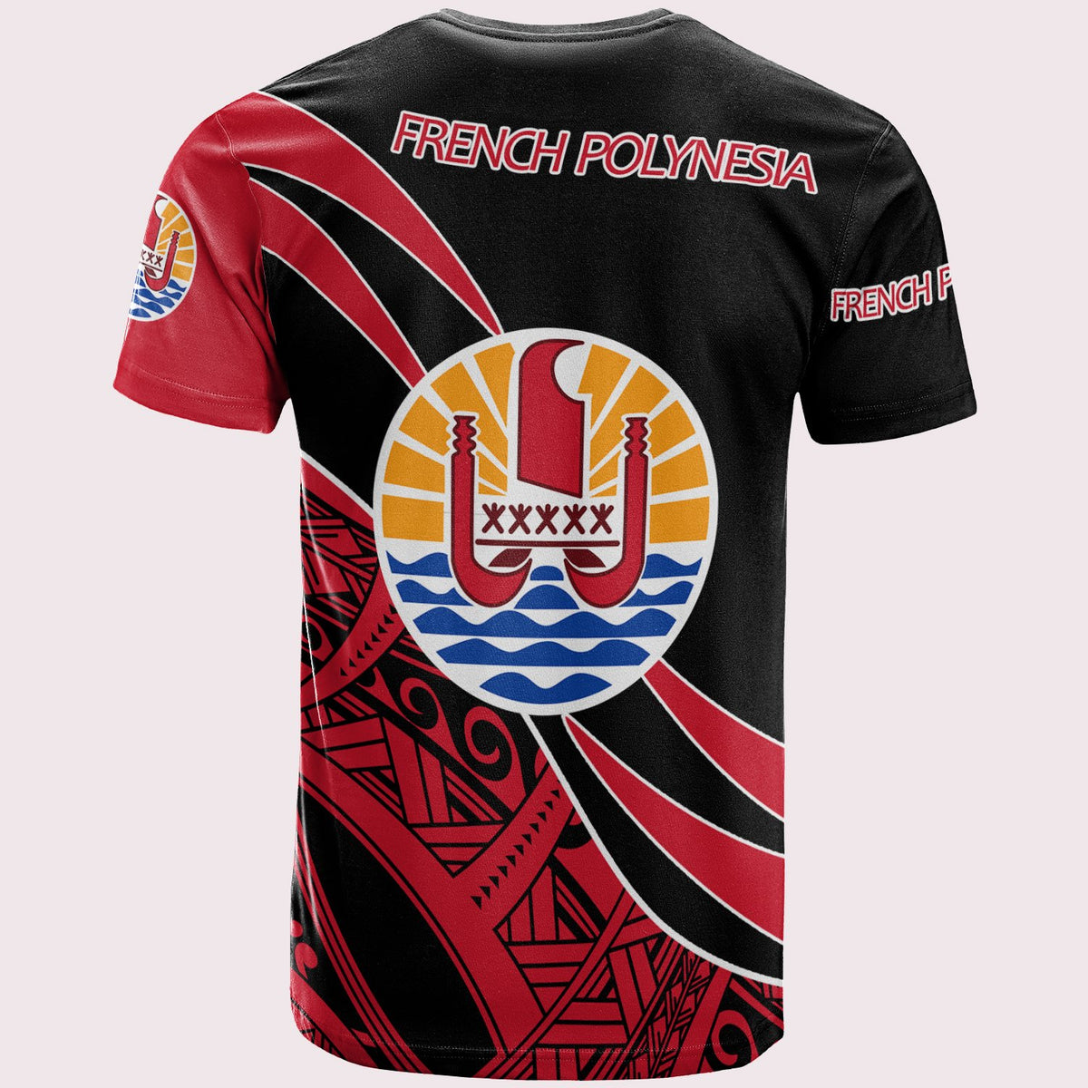 French Polynesia T Shirt Symmetrical Lines - Polynesian Pride