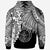 Palau Polynesian Custom Zip up Hoodie Tribal Wave Tattoo White - Polynesian Pride