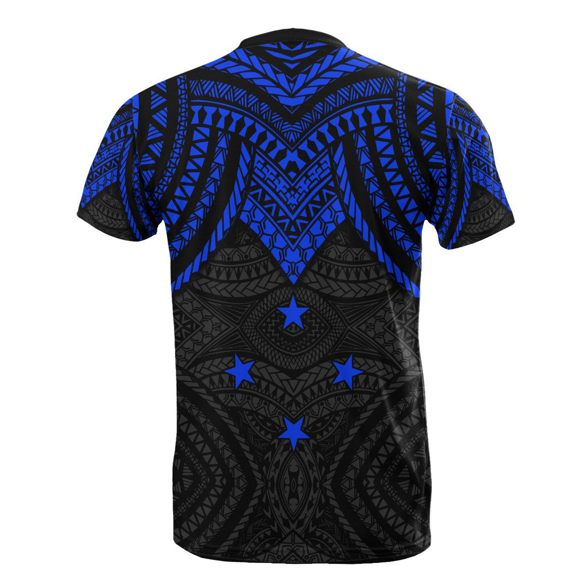 Federated States of Micronesia Custom T Shirt Micronesian Pattern Blue Armor Style - Polynesian Pride
