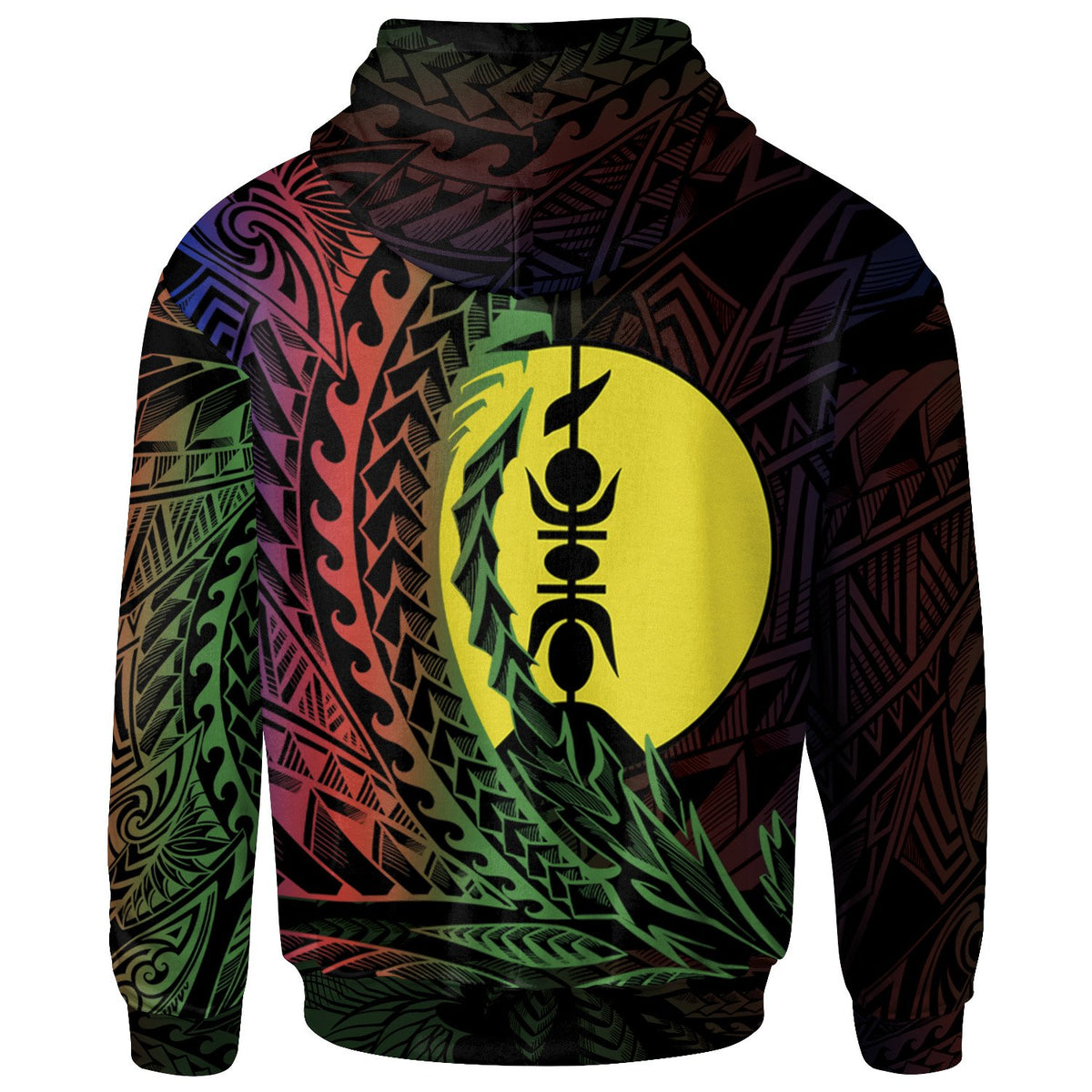 New Caledonia Zip Hoodie Thio Wings Style Flag Color - Polynesian Pride
