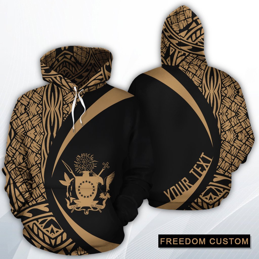 Cook Islands Polynesian Hoodie Custom Circle - Polynesian Pride
