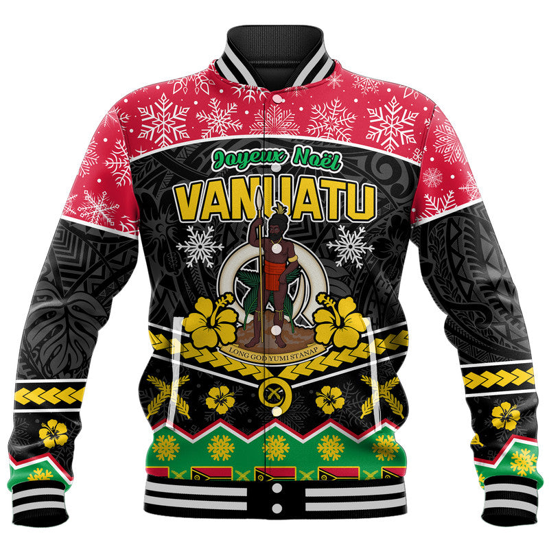 (Custom Personalised) Vanuatu Tribal Polynesian Christmas Vibe Baseball Jacket LT9 Unisex Red - Polynesian Pride