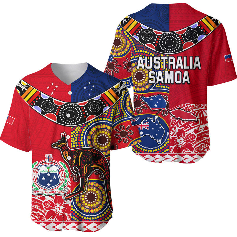 Australia Aboriginal and Samoa Polynesian Baseball Jersey Boomerang LT9 Red - Polynesian Pride