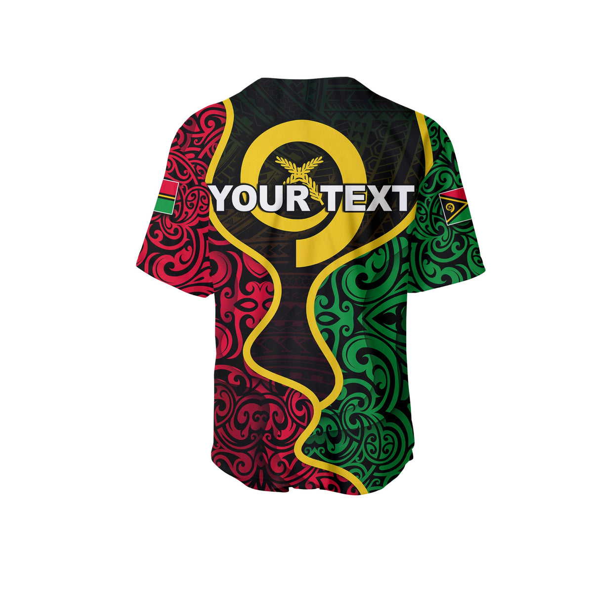 (Custom Personalised) Vanuatu Baseball Jersey Flag Special Style LT6 - Polynesian Pride