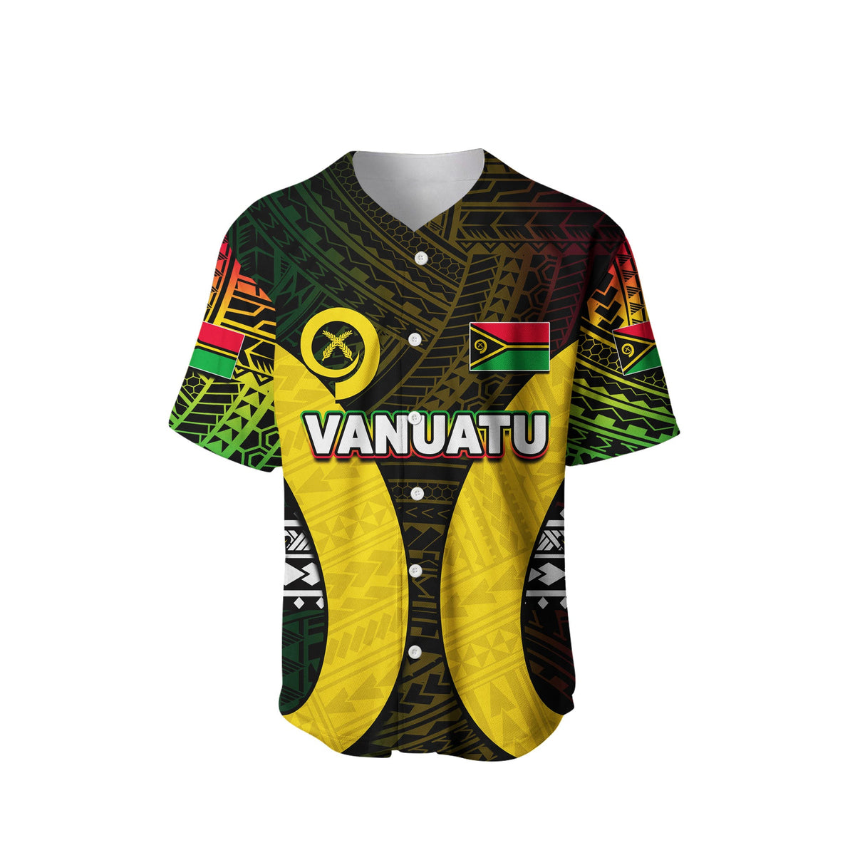 (Custom Personalised) Vanuatu Baseball Jersey Polynesian Patterns Mix Pig Tusk LT6 - Polynesian Pride