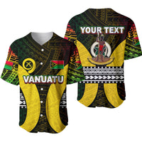 (Custom Personalised) Vanuatu Baseball Jersey Polynesian Patterns Mix Pig Tusk LT6 Black - Polynesian Pride
