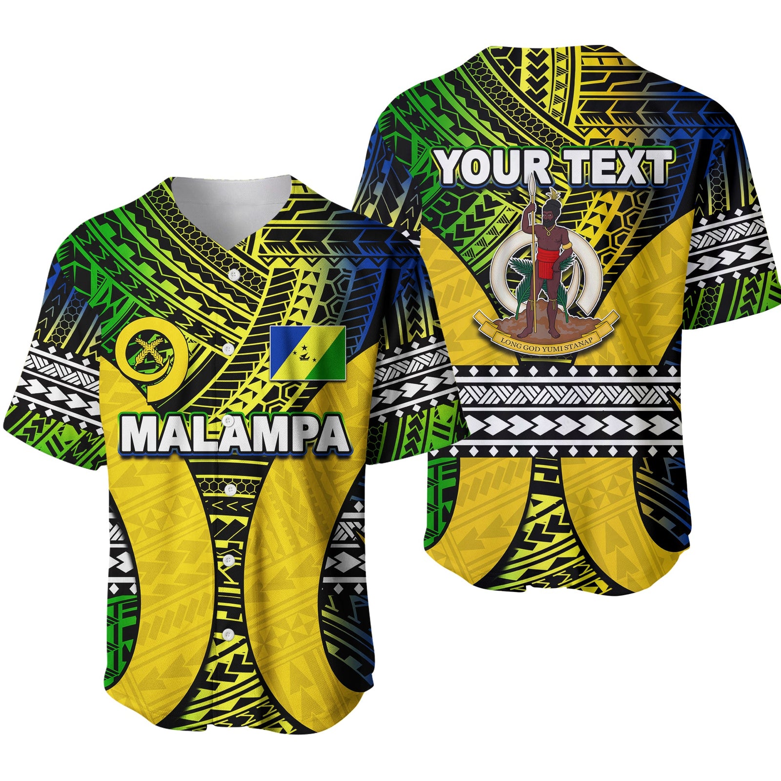 (Custom Personalised) Polynesian Malampa Of Vanuatu Baseball Jersey LT6 Art - Polynesian Pride