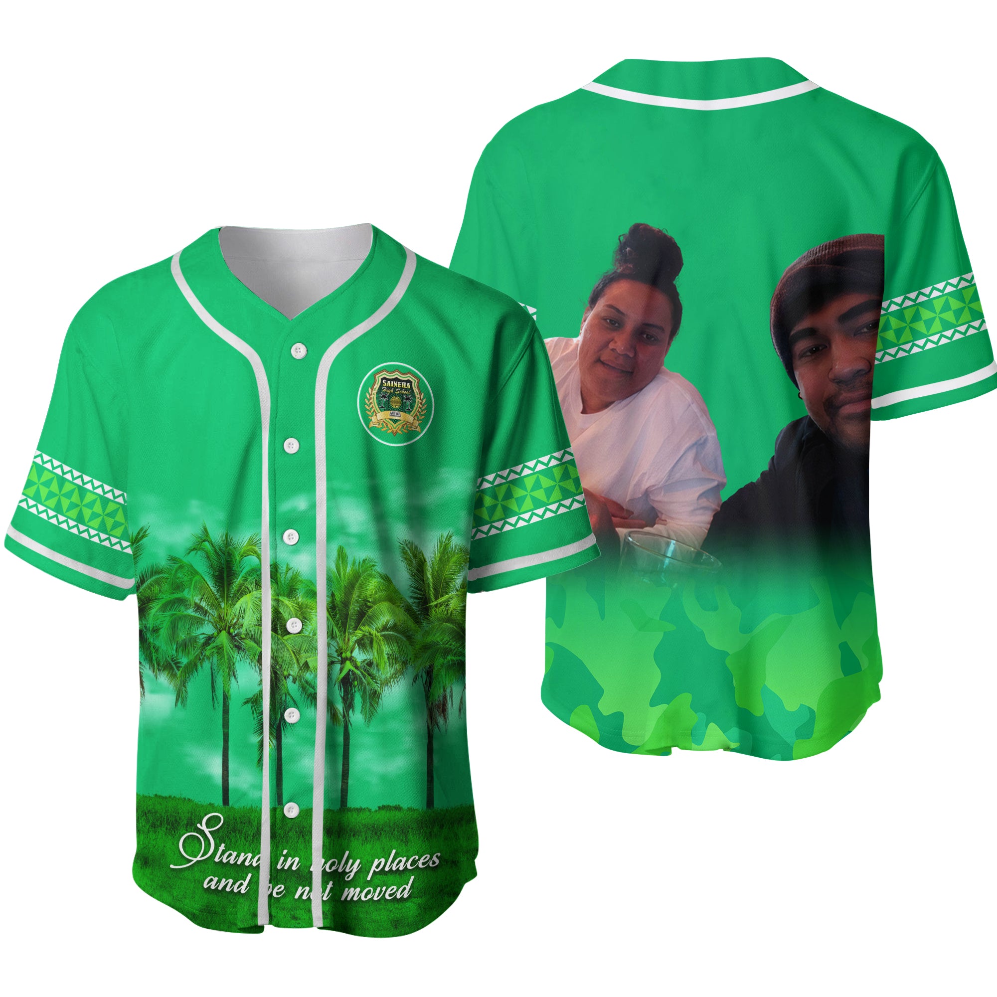 Saineha High School Baseball Jersey Be Unique LT13 Green - Polynesian Pride