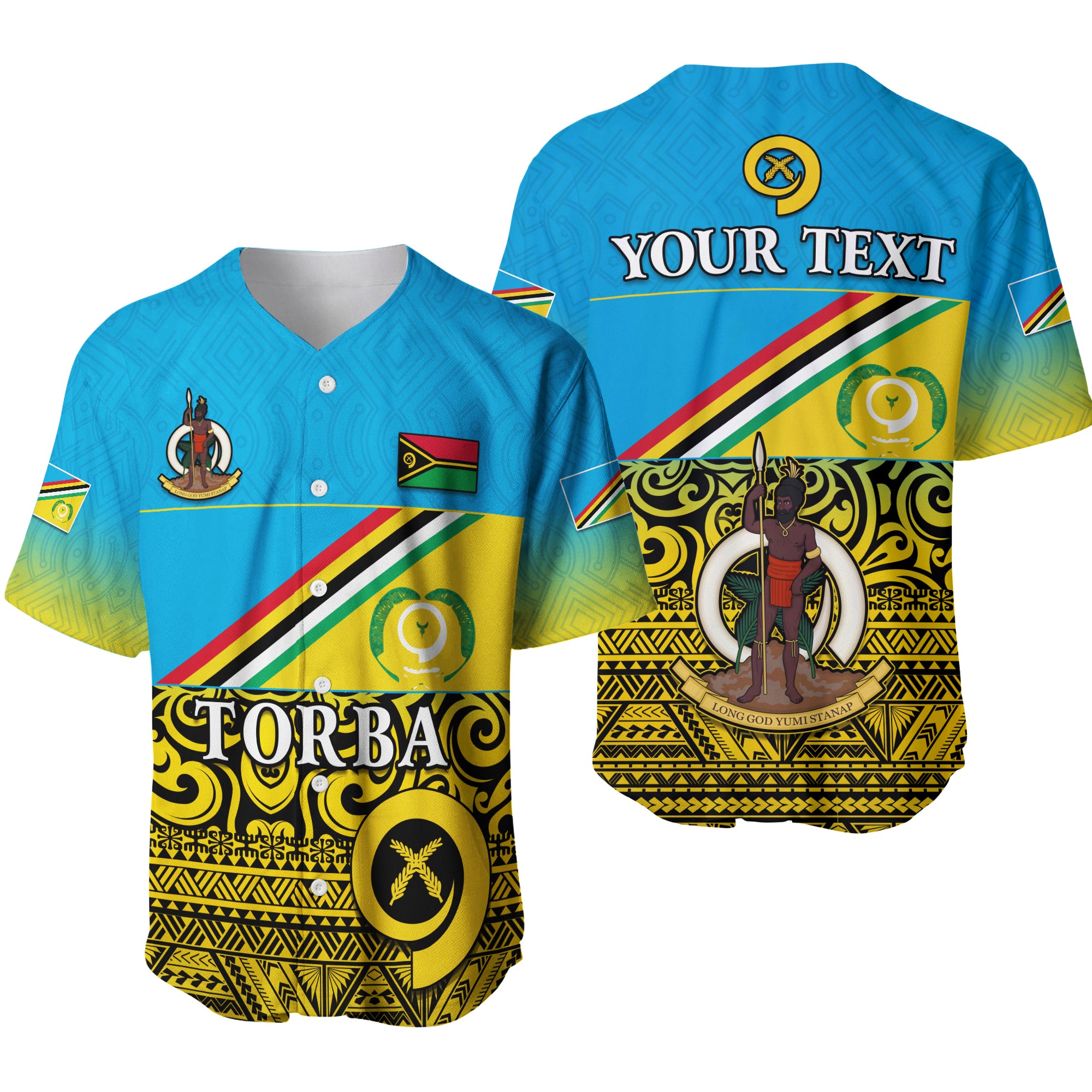 (Custom Personalised) Torba Province Baseball Jersey Vanuatu Proud LT13 Unisex Blue - Polynesian Pride