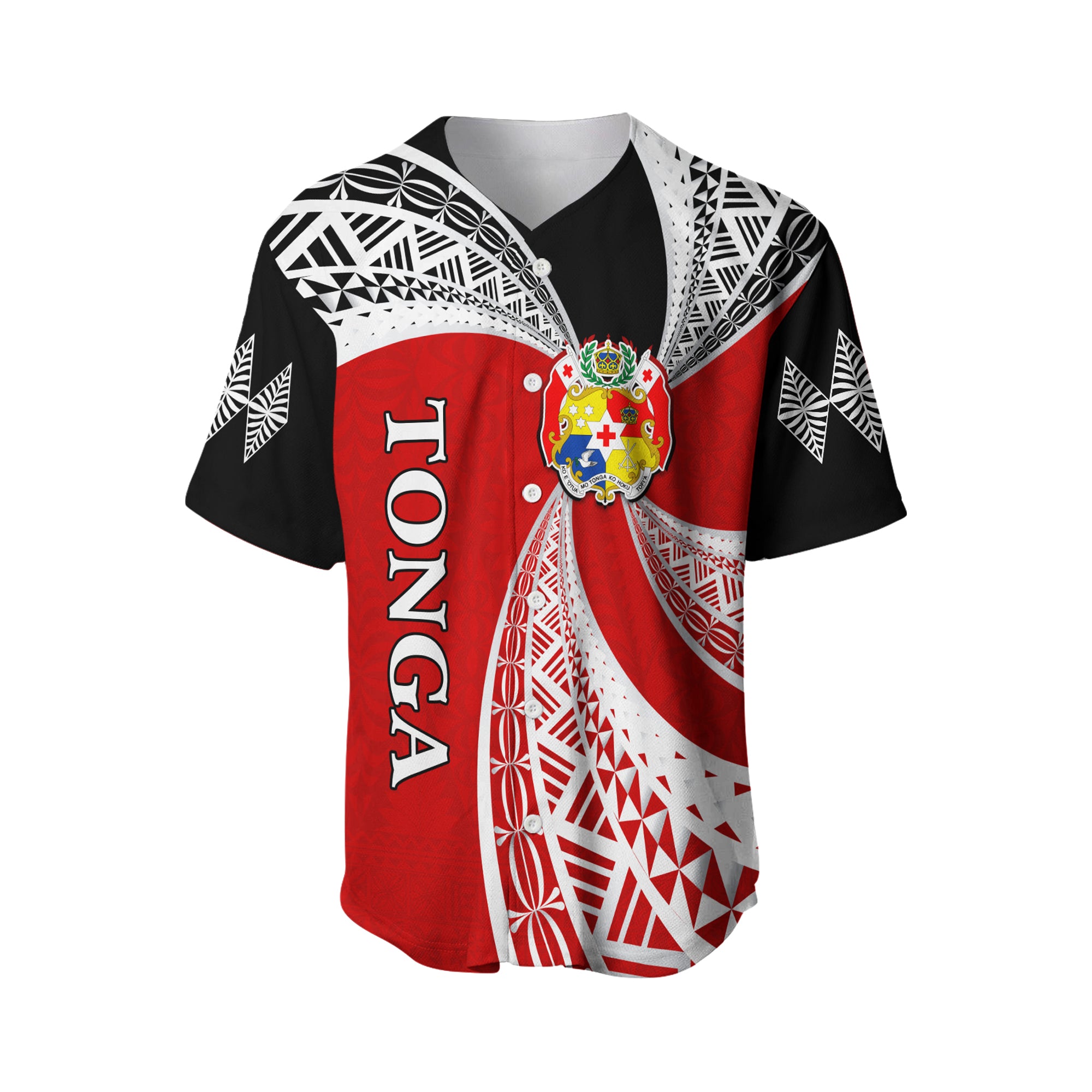 Tonga Distinctive Baseball Jersey Tongan Tapa Pattern LT13 - Polynesian Pride