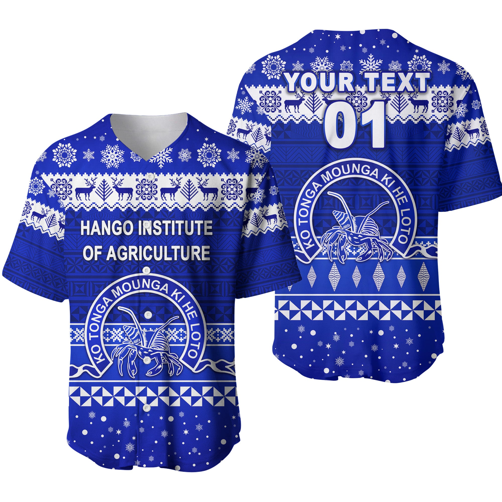 (Custom Personalised) Hango Institute of Agriculture Christmas Baseball Jersey Simple Style LT8 - Polynesian Pride