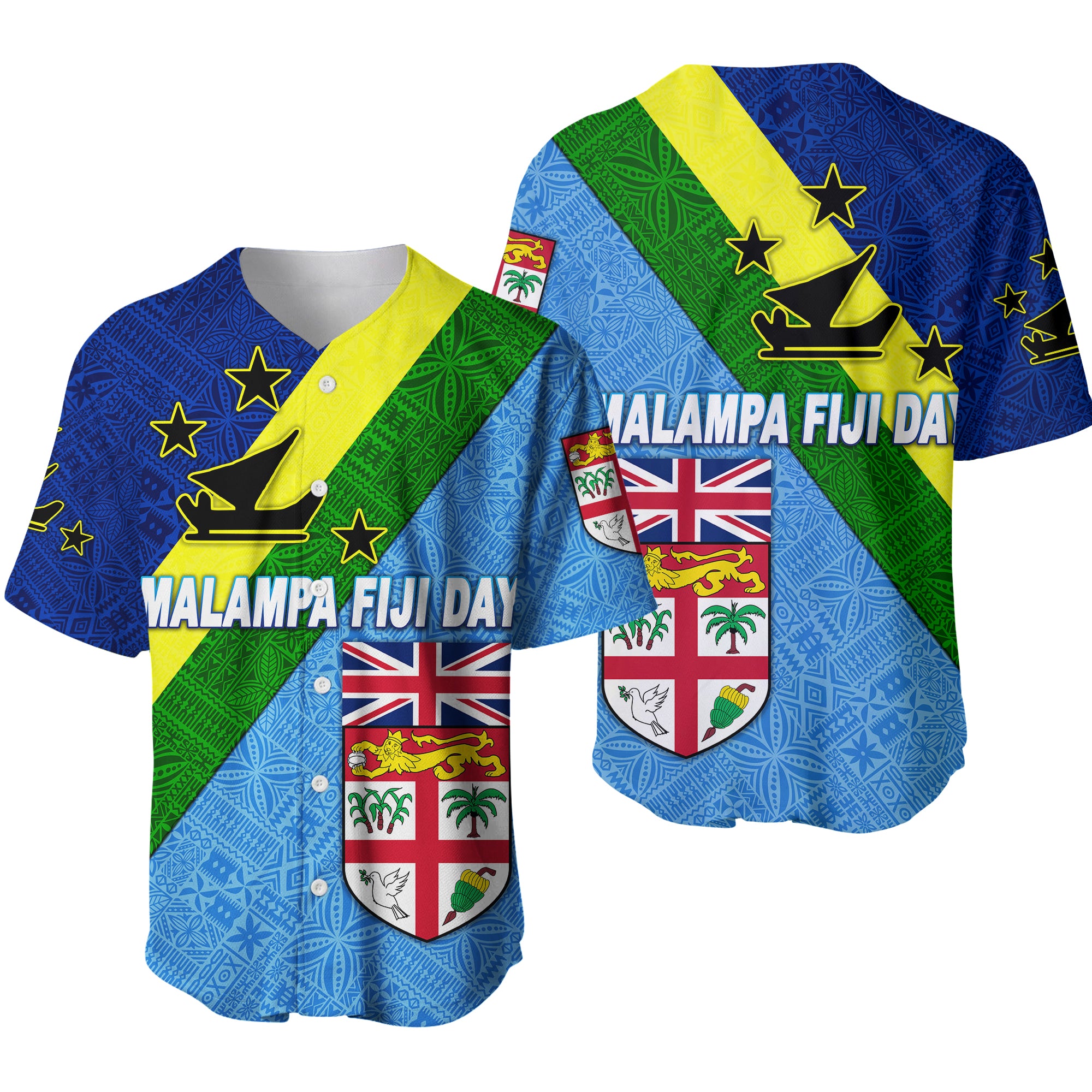 Vanuatu Malampa And Fiji Day Baseball Jersey Simple Style LT8 - Polynesian Pride