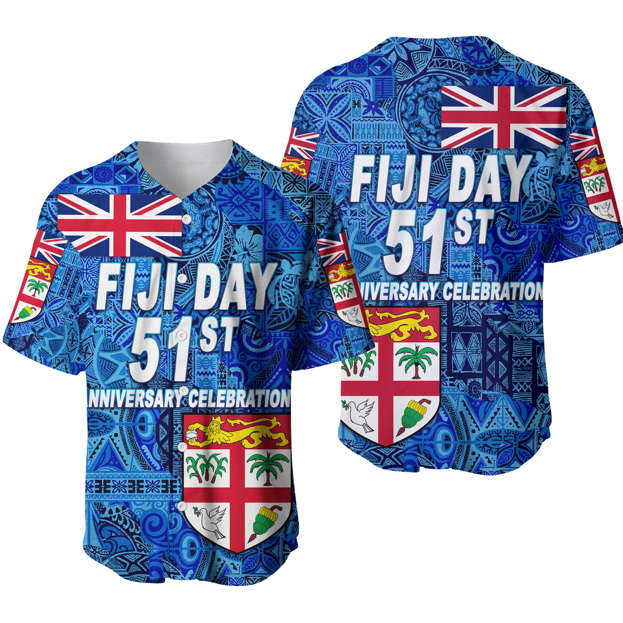 Fiji Day Baseball Jersey Independence Anniversary Original Style LT8 - Polynesian Pride