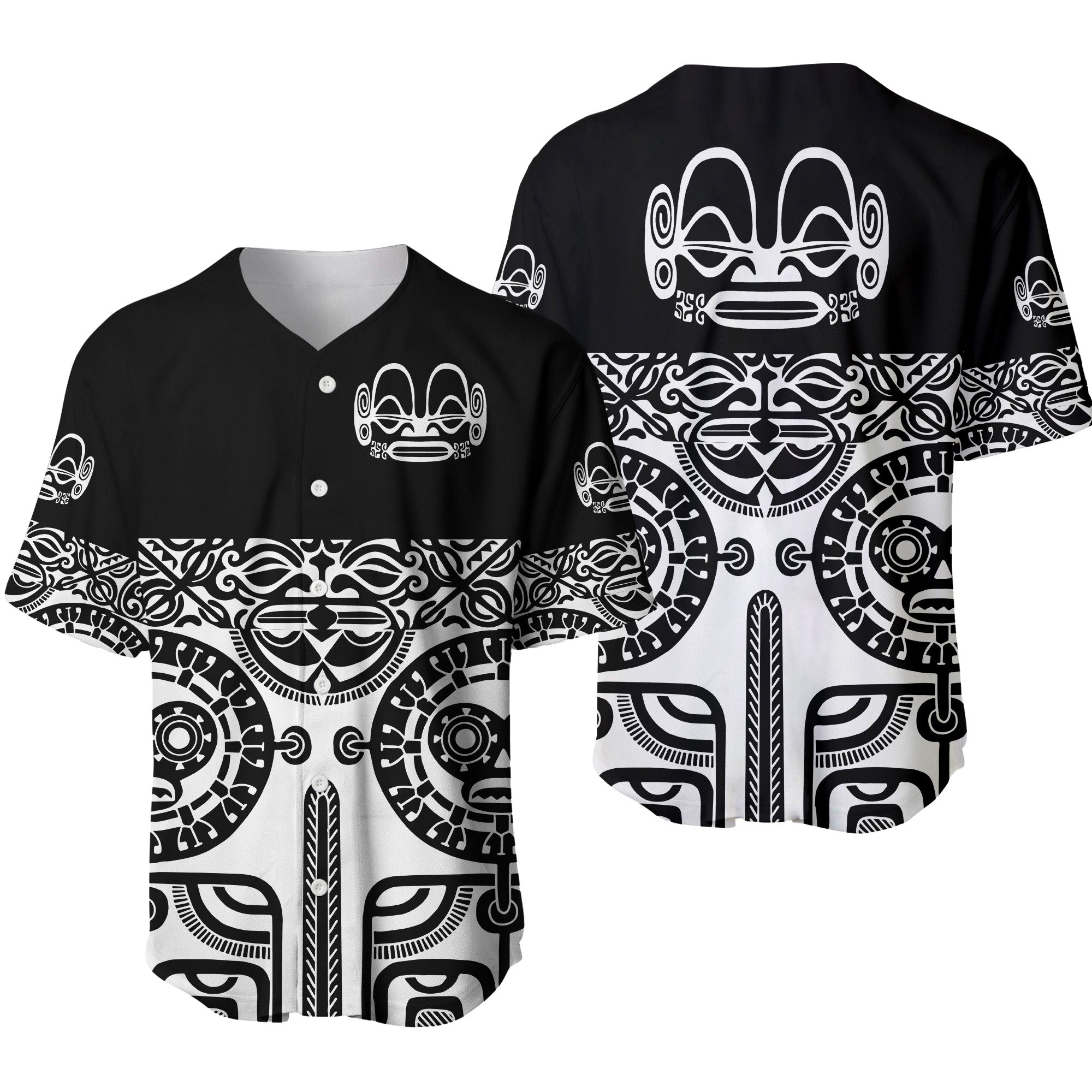 Marquesas Islands Baseball Jersey Marquesan Tattoo Special Style - Black LT8 - Polynesian Pride