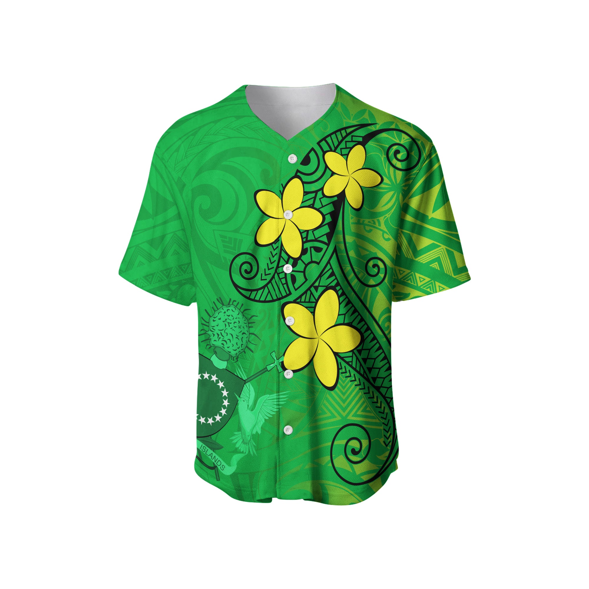 Cook Islands Baseball Jersey Lovely Flowers LT13 - Polynesian Pride