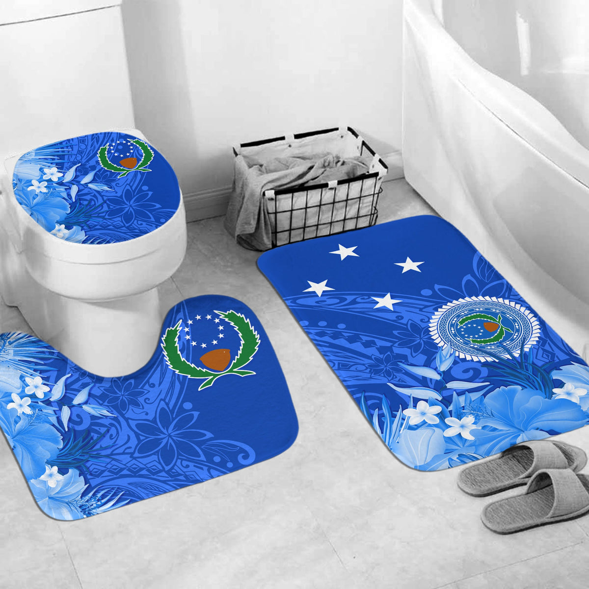 Federated States of Micronesia Bathroom Set Tropical Flowers - Pohnpei LT7 - Polynesian Pride