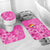 Tonga Floral Bathroom Set Sea Turtle - Pink LT7 - Polynesian Pride