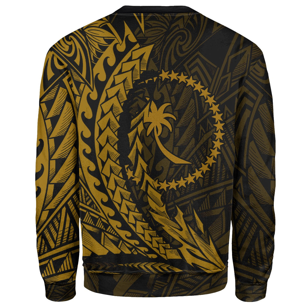 Chuuk Custom Personalised Sweatshirt - Wings Style Gold Color - Polynesian Pride