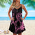 Hawaii Women Summer Strap Dress Breast Cancer Survivor Mix Hibiscus LT7 Black - Polynesian Pride