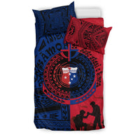 Samoa Independence Day Quotes Bedding Set Military Polynesian Pattern LT9 - Polynesian Pride