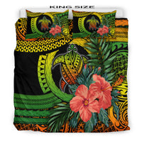 Polynesian Turtle Bedding Set Circle Turtle Hibiscus Reggae LT9 - Polynesian Pride