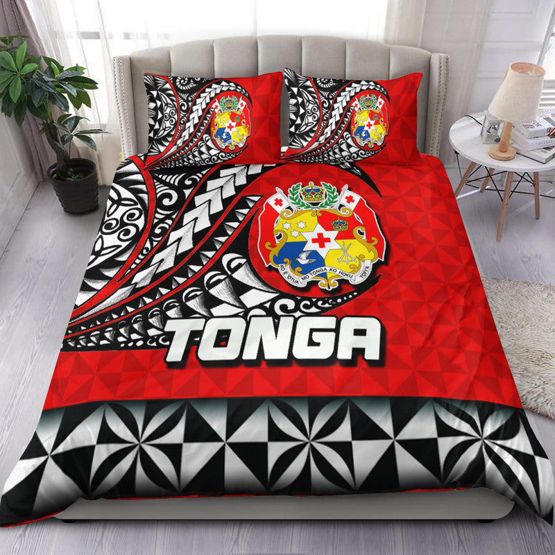 Tonga Bedding Set Polynesian Tattoo LT6 Red - Polynesian Pride