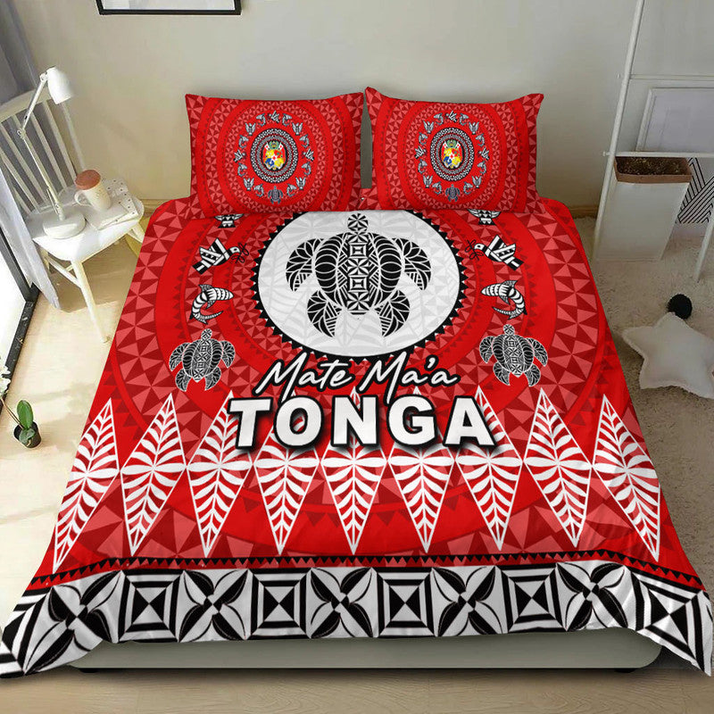 Mate Ma'a Tonga Ngatu Fonu Rugby Bedding Set LT6 - Polynesian Pride