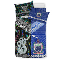 New Zealand And Samoa Bedding Set Together - Paua Shell LT8 - Polynesian Pride