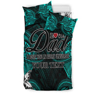 (Custom Personalised) Polynesian Fathers Day Bedding Set I Love You In Every Universe - Turquoise LT8 - Polynesian Pride