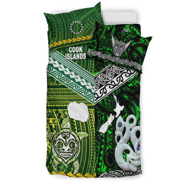 New Zealand And Cook Islands Bedding Set Together - Green LT8 - Polynesian Pride