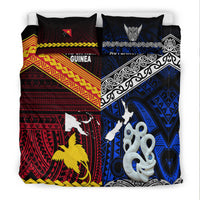 New Zealand And Papua New Guinea Bedding Set Together - Blue LT8 - Polynesian Pride